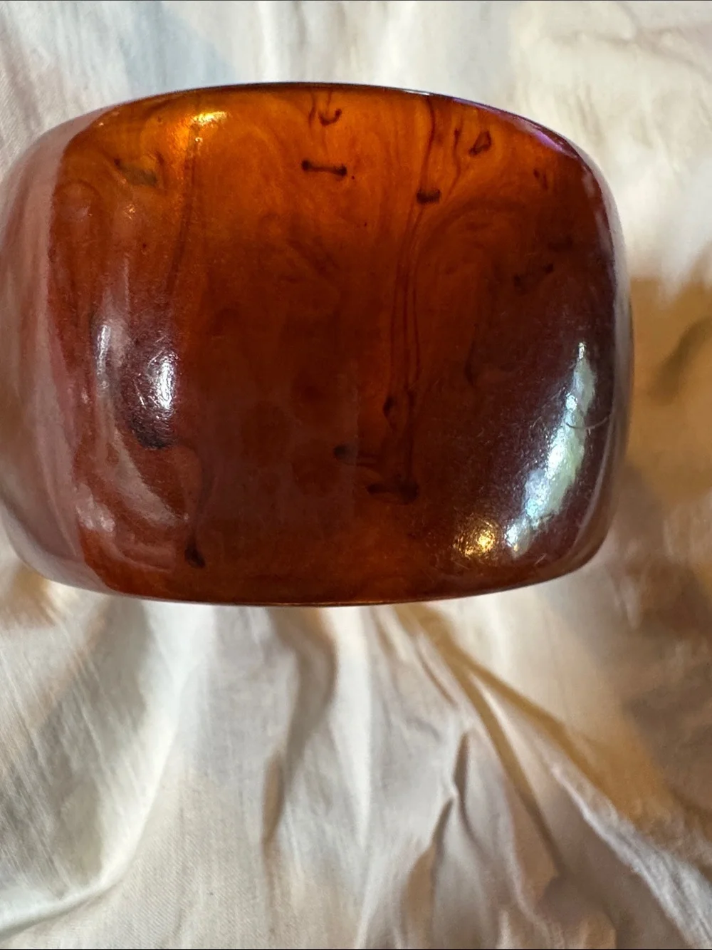 1940’s Bakelite Vintage Large chunky heavy Root beer Swirl Bangle Bracelet